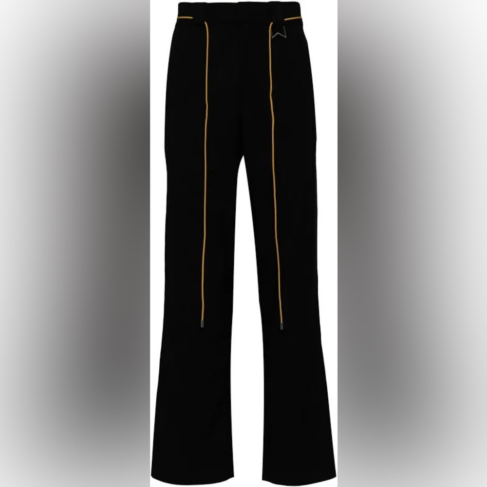 Rhude Black Joggers with Gold Stripes
